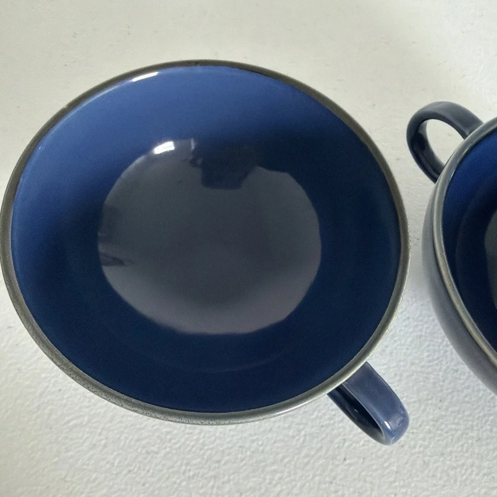 Vintage Set Of Blue IKEA Soup Bowls